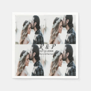 Guardanapo De Papel Adicionar casal feliz de fotos casada com adiciona