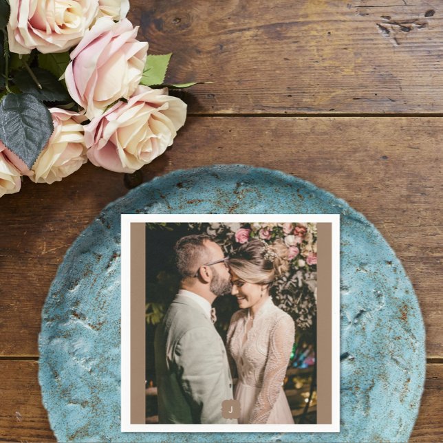 Guardanapo De Papel Adicionar Casamento de Monograma de Foto (Criador carregado)
