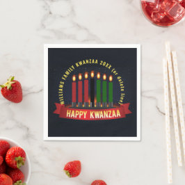 Guardanapo De Papel Adicionar Nome Ano Kwanzaa Candles Cocktail