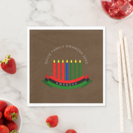 Guardanapo De Papel Adicionar Nome Ano Kwanzaa Velas Almoço