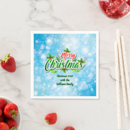 Guardanapo De Papel Adicionar Nome Correspondente à Merry Christmas Bl