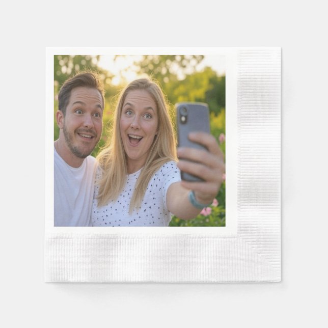 Guardanapo De Papel Adicionar Personalização de Selfie (Frente)