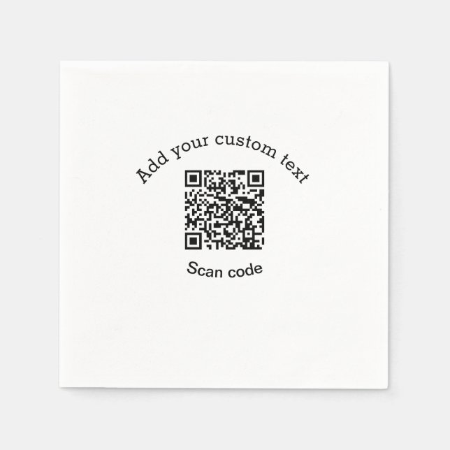 Guardanapo De Papel Adicione seu texto personalizado código de barras  (Frente)
