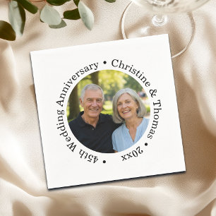 Guardanapo De Papel Adicione sua própria foto de casal 45º aniversário