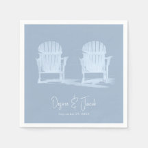 Adirondack Beach Chairs Dusty Blue White Casamento