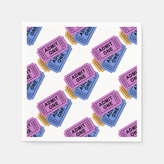 Guardanapo De Papel Admitir um padrão de tíquete de filme Napkins (Frente)