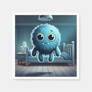 Guardanapo De Papel Adorable Blue Fluffy Creature