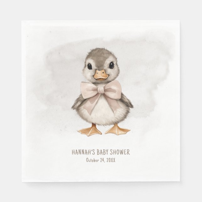 Guardanapo De Papel Adorable Duckling Waddle It Be Baby Shower (Frente)