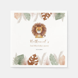 Guardanapo De Papel Adorable Fluffy Lion Birthday
