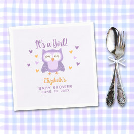 Guardanapo De Papel Adorable Owl Baby Shower Girl