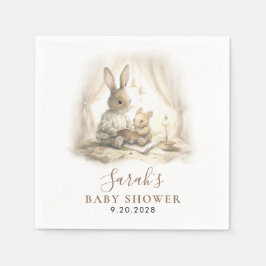 Guardanapo De Papel Adorable Watercolor Bunny Baby Shower 