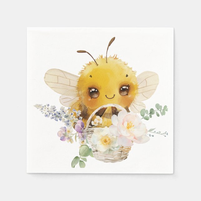 Guardanapo De Papel Adorável Bee Cocktail Napkins (Frente)