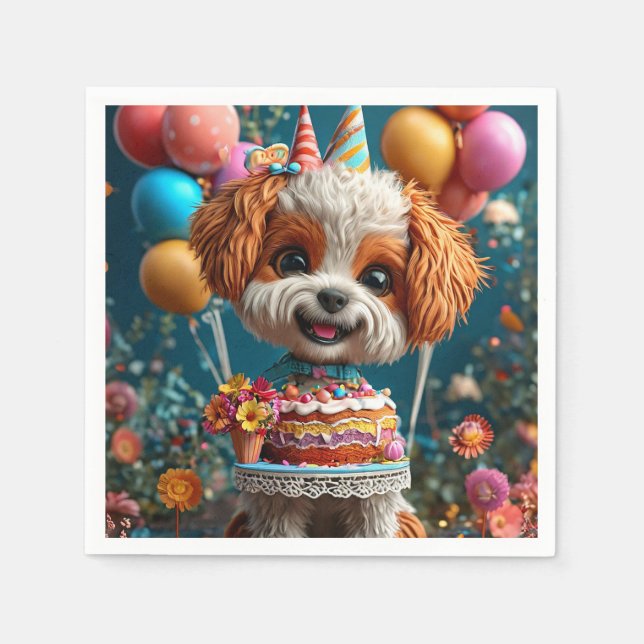 Guardanapo De Papel Adorável Celebração do Aniversário (Frente)