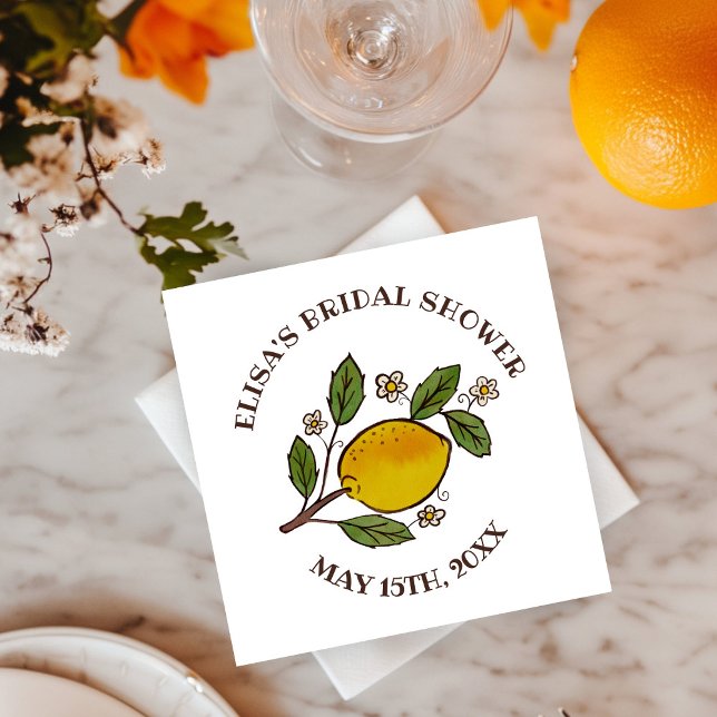 Guardanapo De Papel Adorável CHÁ DE PANELA de Lemons Rustic CUSTOM (Lovely Lemons BRIDAL SHOWER Rustic CUSTOM Paper Napkins
)