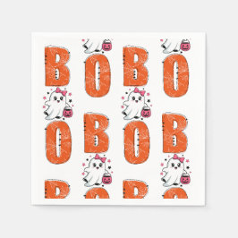 Guardanapo De Papel Adorável Design de Halloween do Fantasma Kawaii “B