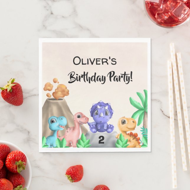 Guardanapo De Papel Adorável Dinossauro para Bebês Aniversário (Insitu)