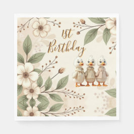 Guardanapo De Papel Adorável Feliz Primeiro Aniversário