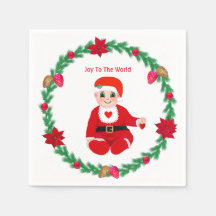 Adorável Natal bebê feliz & coroa de pinheiro