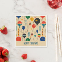 Adorável padrão retrô Ornamentos Feliz Natal