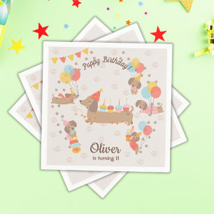 Guardanapo De Papel Adorável Puppy Birthday Pawty