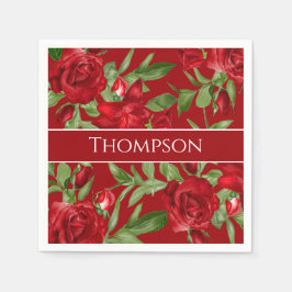 Guardanapo De Papel Adorável Vermelho e Branco Personalizado