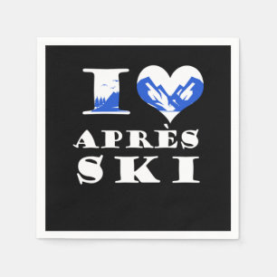 Guardanapo De Papel Adoro Apres Ski Skiing Snow Winter Sports Gift