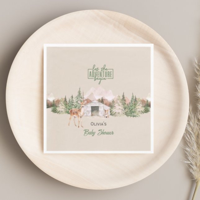 Guardanapo De Papel Adventure Aguarda Chá de fraldas Verde da Montanha (Criador carregado)