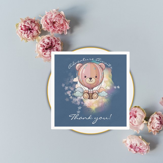 Guardanapo De Papel Adventure Aguarda o Chá de fraldas de balão de ar  (Criador carregado)