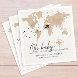 Guardanapo De Papel Adventure Aguarda o Mapa de Chás de fraldas Napkin