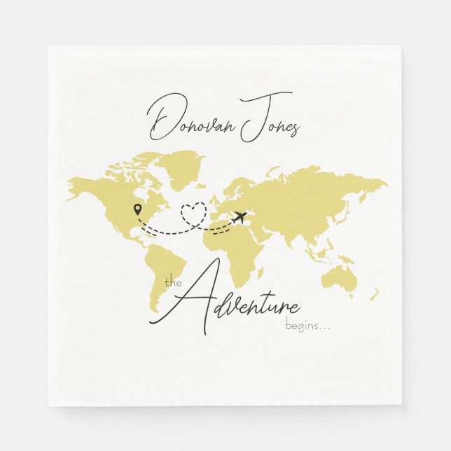 Guardanapo De Papel Adventure Begins College Graduation Party (Frente)