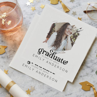 Guardanapo De Papel Aesthetic Grad Party Custom Photo Graduation