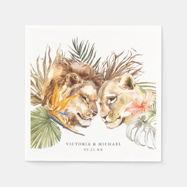 Guardanapo De Papel Afafricano Safari Boho Floral Monograma (Frente)