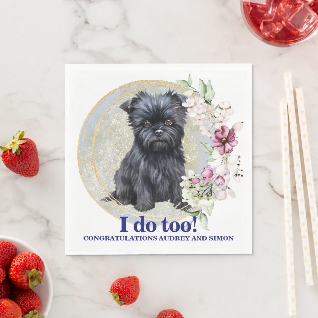 Guardanapo De Papel Affen Pinscher Casamento Napkin com Pets Foto (Insitu)