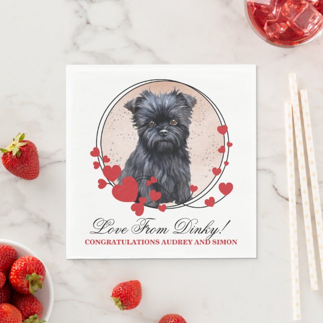 Guardanapo De Papel Affen Pinscher Foto De Cão De Casamento Vermelho (Insitu)