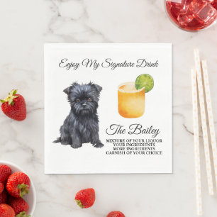 Guardanapo De Papel Affon Pinscher Assinatura Beber Pet De Casamento