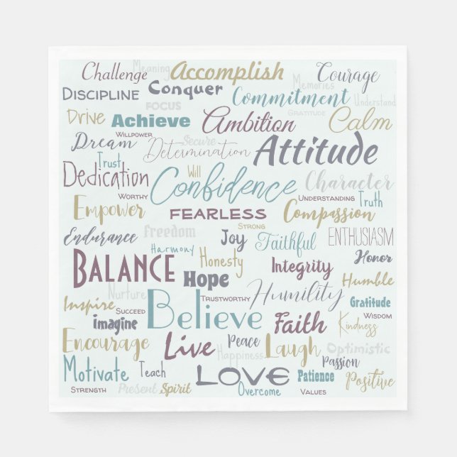 Guardanapo De Papel Afirmações (Frente)