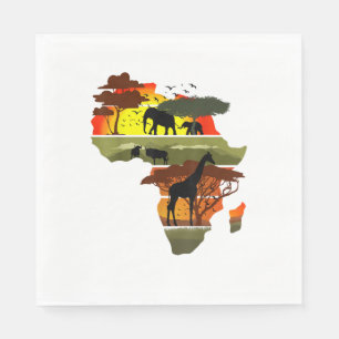 Guardanapo De Papel África Continente Safari Natureza Selvagem