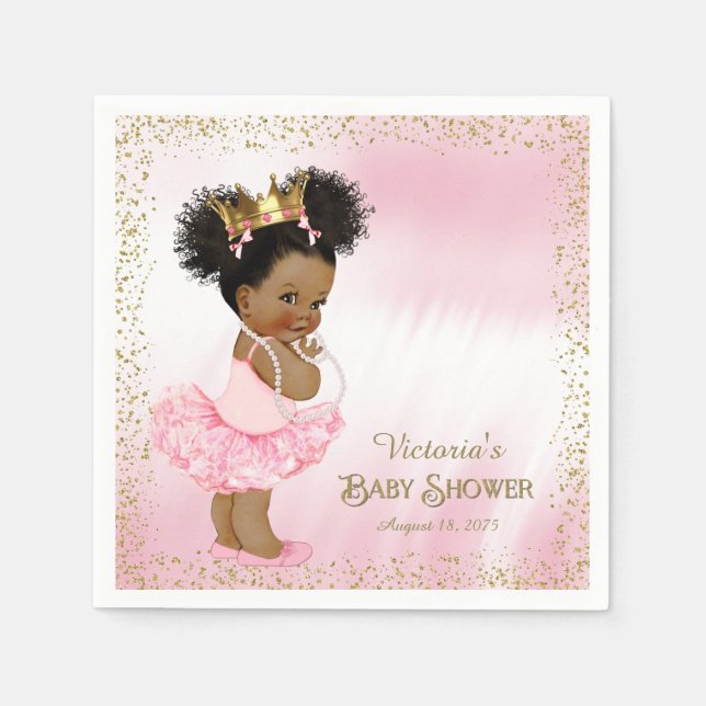 Guardanapo De Papel African American Princess Paper Napkin (Frente)