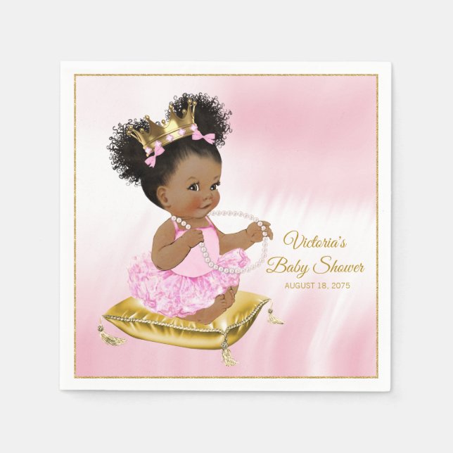 Guardanapo De Papel African American Princess Paper Napkin (Frente)