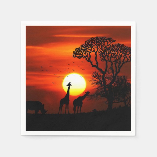 Guardanapo De Papel African Sunset Napkins (Frente)