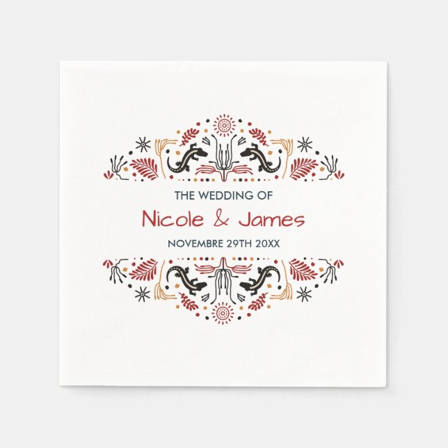 Guardanapo De Papel Africana | Casamento Personalizado Ancara Kente (Frente)