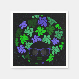 Guardanapo De Papel Afro Diva Verde e Azul