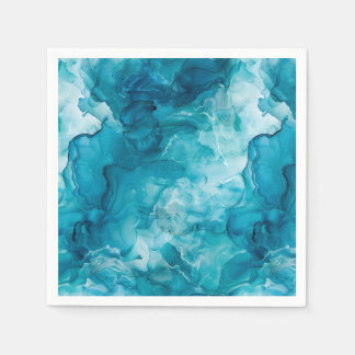 Guardanapo De Papel Ágata Mármore Abstrato Decoupage Aqua Turquesa