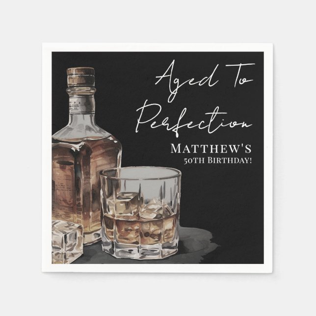 Guardanapo De Papel Aged To Perfection Birthday Party (Frente)