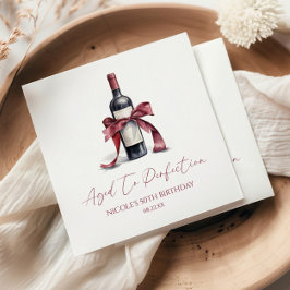 Guardanapo De Papel Aged To Perfection Red Wine Bow Birthday Party