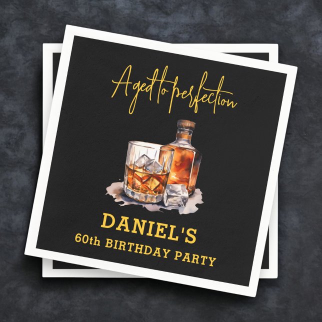 Guardanapo De Papel Aged to Perfection Whiskey 60th Birthday (Criador carregado)