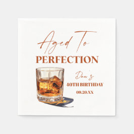 Guardanapo De Papel Aged To Perfection Whisky Glass Birthday Party