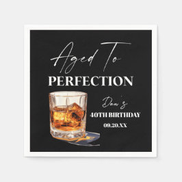 Guardanapo De Papel Aged To Perfection Whisky Glass Birthday Party