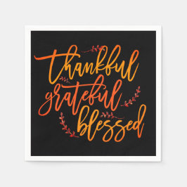 Guardanapo De Papel Agradeço a abençoada citação de agradecimento Pret