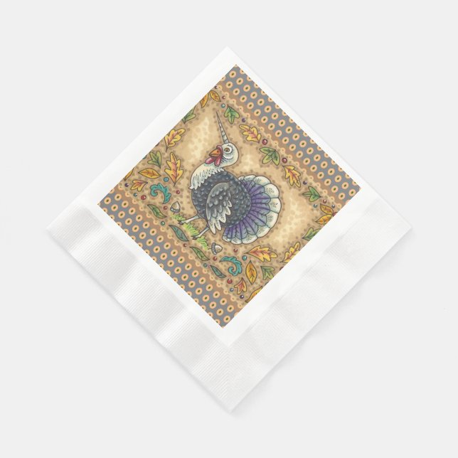 GUARDANAPO DE PAPEL AGRADEÇO AO UNICORN TURQUIA, FANTASIA BRANCA (Quina)